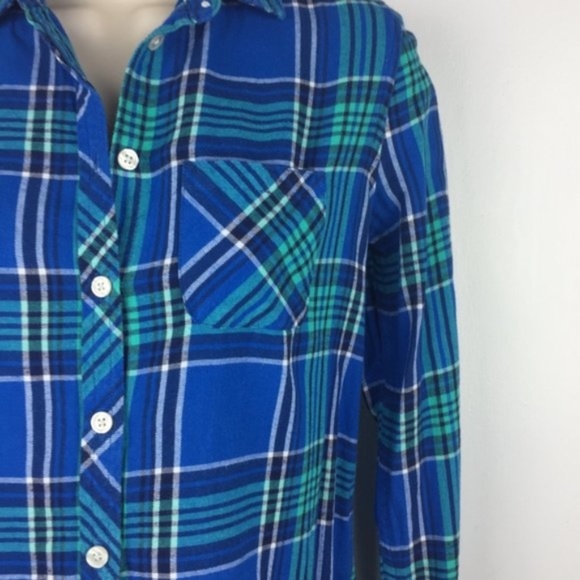 🌵3/$15 American Eagle Womens Flannel Plaid Shirt - Picture 5 of 7